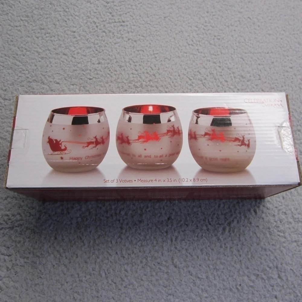 Mikasa Celebrations Candle Holders Set of Three Votives‎ , NWT